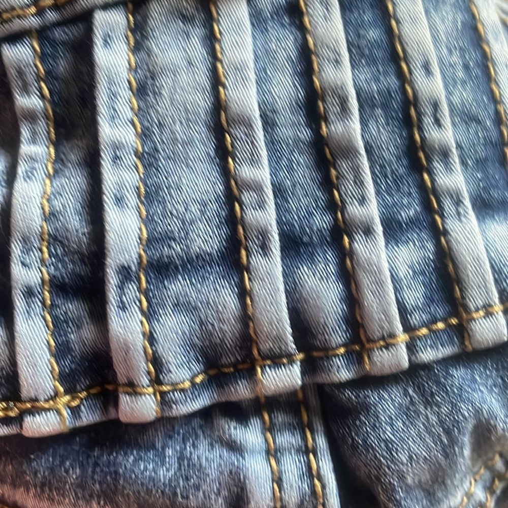 Up River blue chambray wash skinny jeans details booty ridges size 7 - Picture 12 of 16